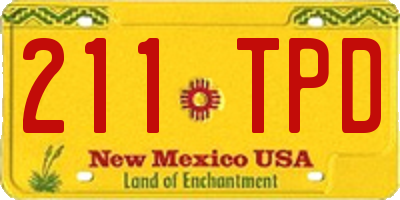 NM license plate 211TPD