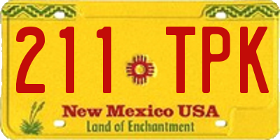 NM license plate 211TPK