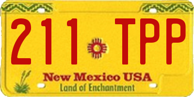NM license plate 211TPP