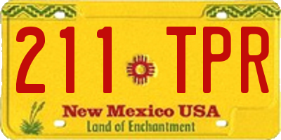 NM license plate 211TPR
