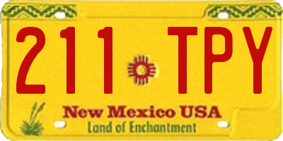 NM license plate 211TPY