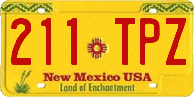NM license plate 211TPZ