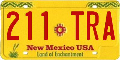 NM license plate 211TRA