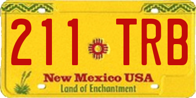NM license plate 211TRB
