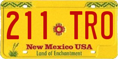 NM license plate 211TRO