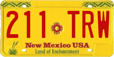 NM license plate 211TRW