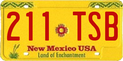 NM license plate 211TSB