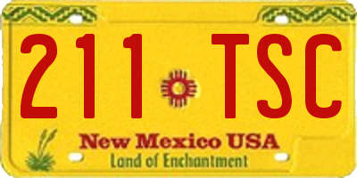 NM license plate 211TSC
