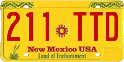 NM license plate 211TTD