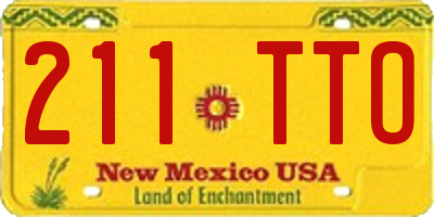 NM license plate 211TTO