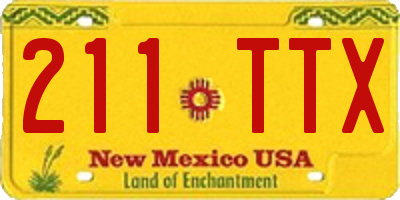 NM license plate 211TTX