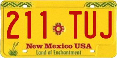 NM license plate 211TUJ