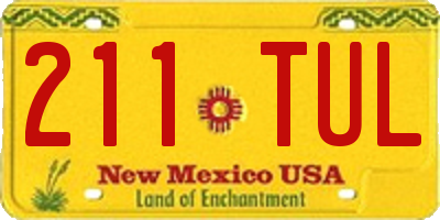NM license plate 211TUL