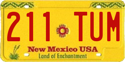 NM license plate 211TUM