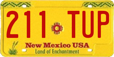 NM license plate 211TUP