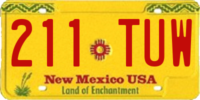 NM license plate 211TUW