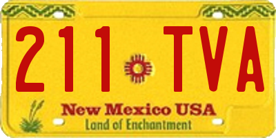 NM license plate 211TVA