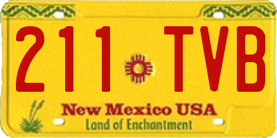 NM license plate 211TVB