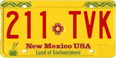 NM license plate 211TVK
