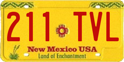 NM license plate 211TVL
