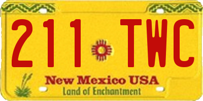 NM license plate 211TWC