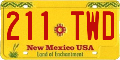 NM license plate 211TWD