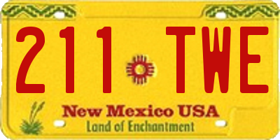 NM license plate 211TWE