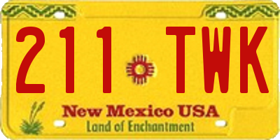 NM license plate 211TWK