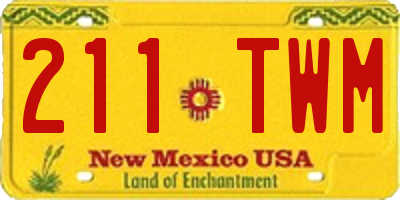 NM license plate 211TWM
