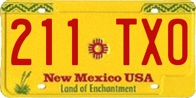 NM license plate 211TXO