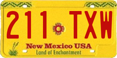 NM license plate 211TXW