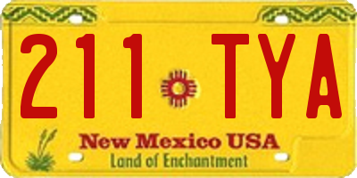 NM license plate 211TYA