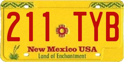 NM license plate 211TYB