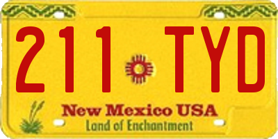NM license plate 211TYD
