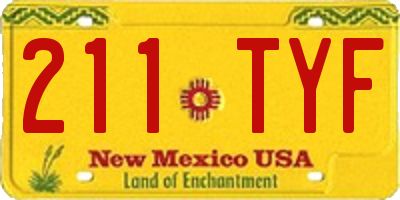 NM license plate 211TYF