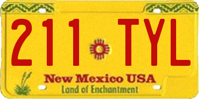 NM license plate 211TYL