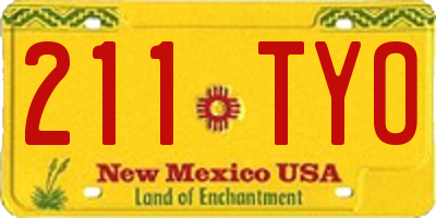 NM license plate 211TYO