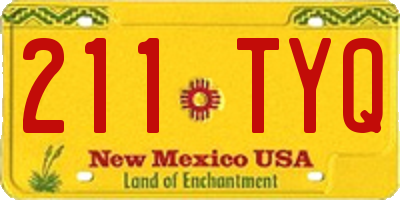 NM license plate 211TYQ