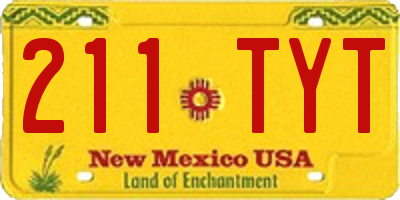NM license plate 211TYT