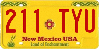 NM license plate 211TYU