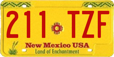 NM license plate 211TZF