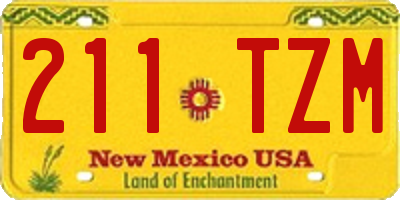 NM license plate 211TZM