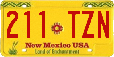 NM license plate 211TZN