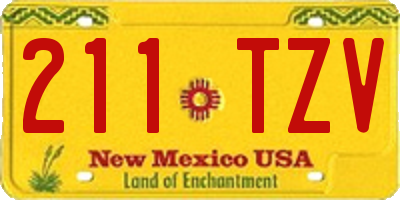 NM license plate 211TZV