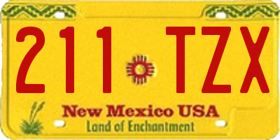 NM license plate 211TZX