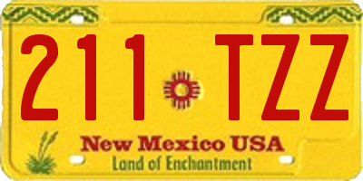 NM license plate 211TZZ