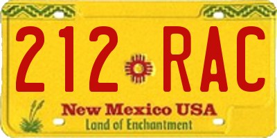 NM license plate 212RAC