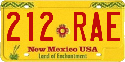 NM license plate 212RAE