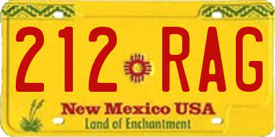 NM license plate 212RAG