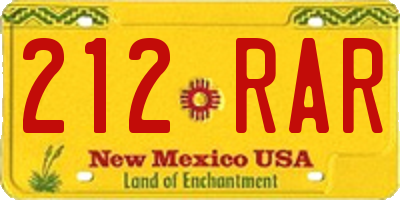 NM license plate 212RAR